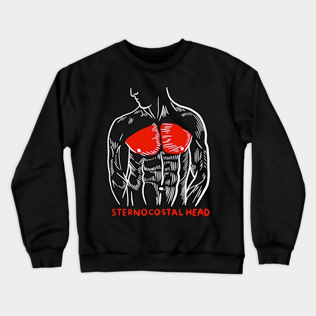 Weightlifting Gym Trainer Muscles Anatomy Sternocostal Head Crewneck Sweatshirt by isstgeschichte